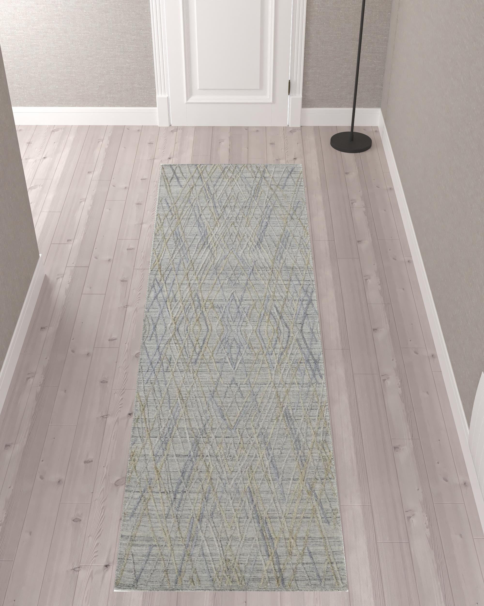 5' X 8' Gray And Ivory Abstract Hand Woven Area Rug