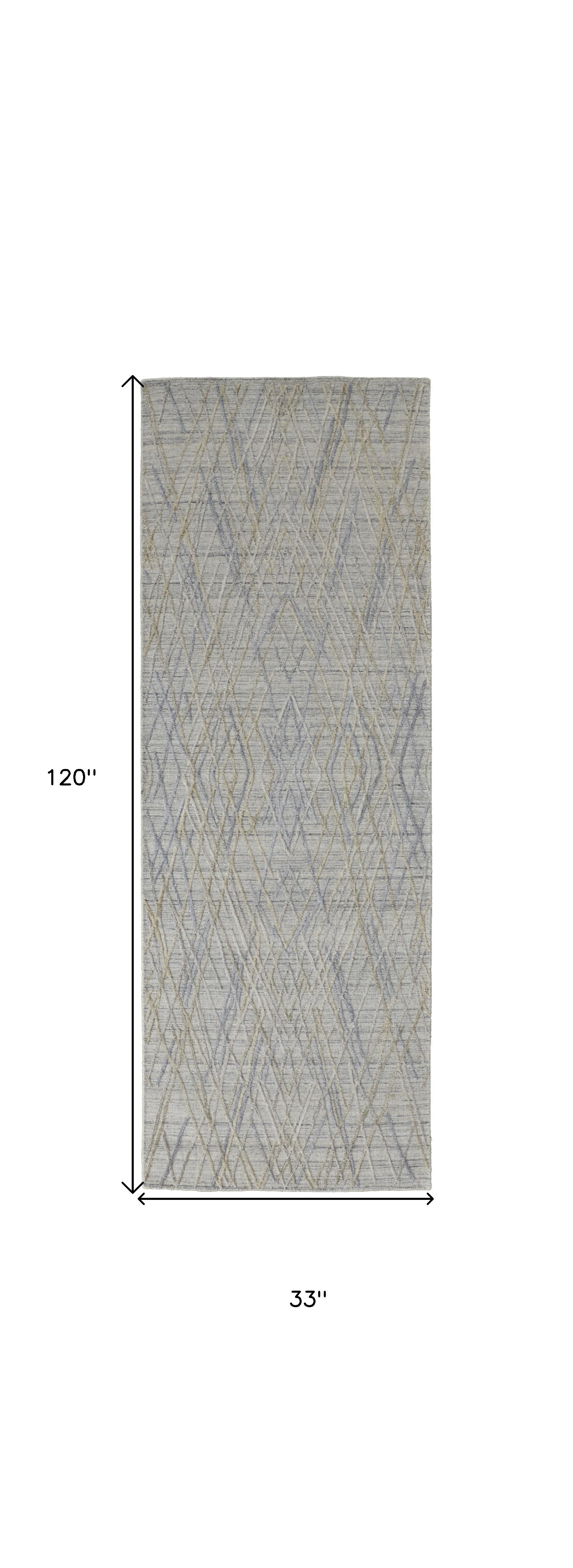 5' X 8' Gray And Ivory Abstract Hand Woven Area Rug