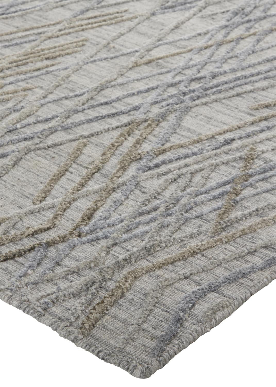 5' X 8' Gray And Ivory Abstract Hand Woven Area Rug