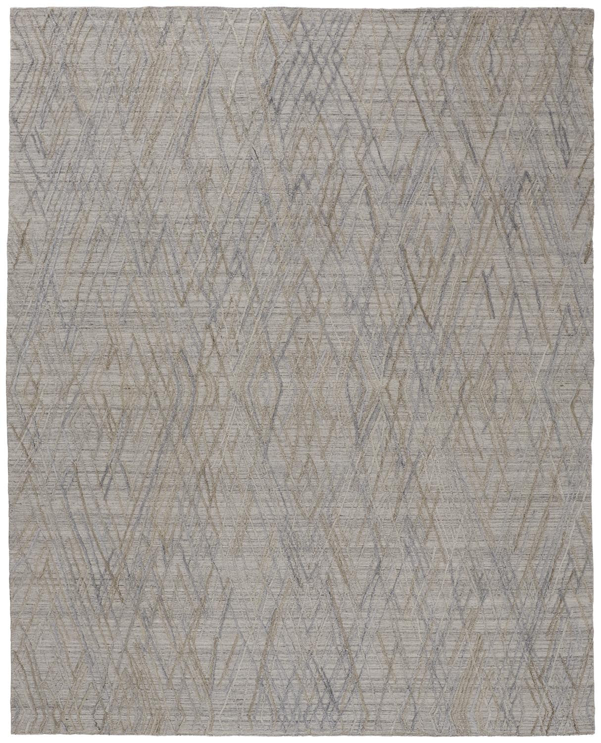 5' X 8' Gray And Ivory Abstract Hand Woven Area Rug