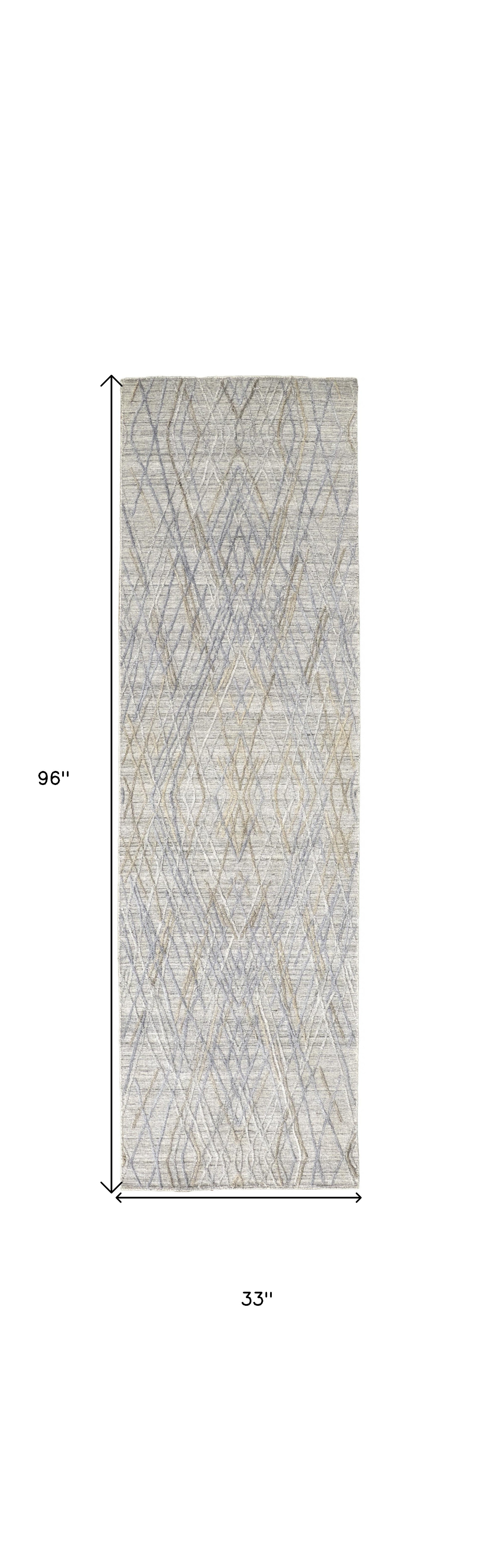 5' X 8' Gray And Ivory Abstract Hand Woven Area Rug