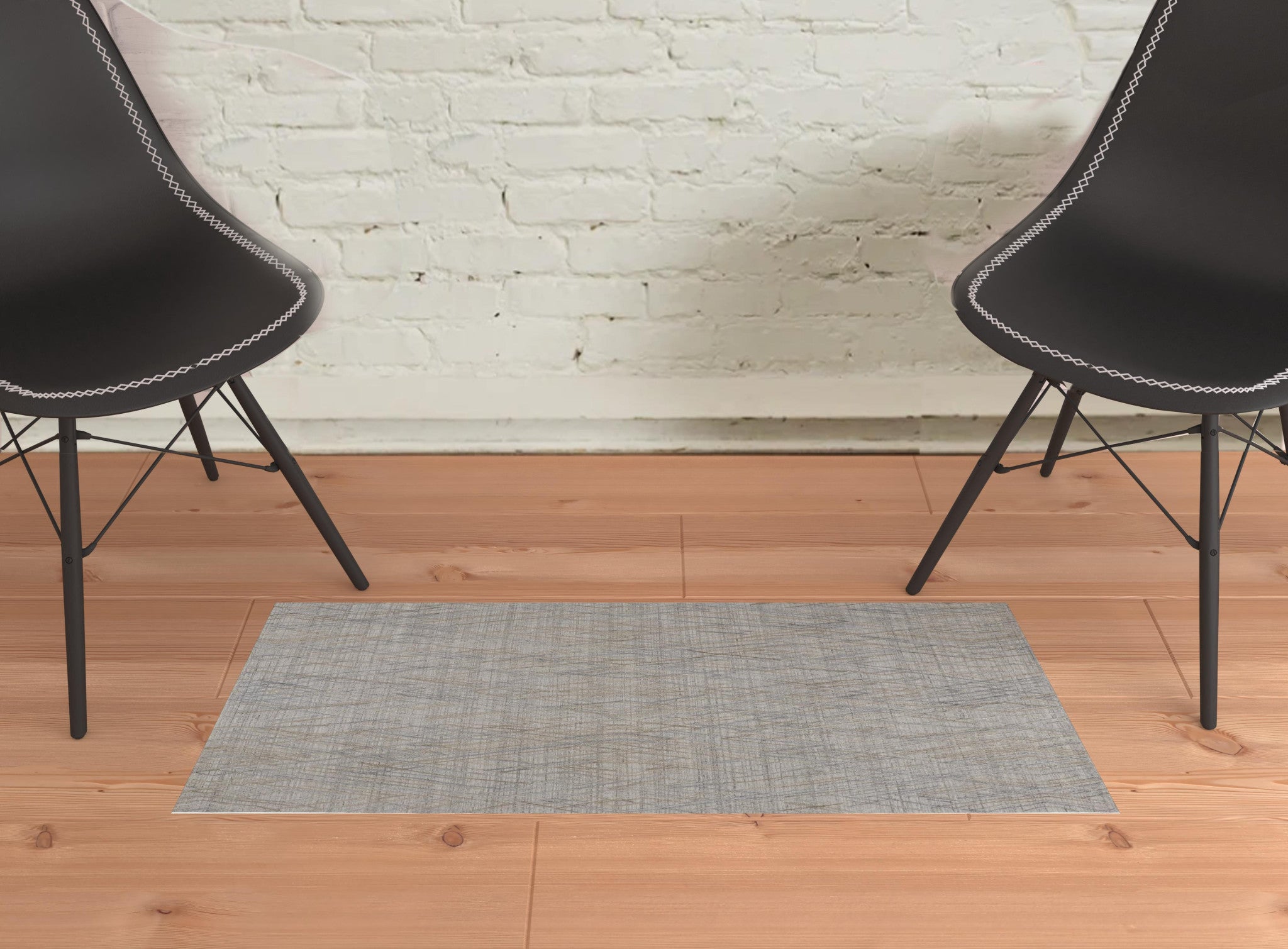 5' X 8' Gray And Ivory Abstract Hand Woven Area Rug