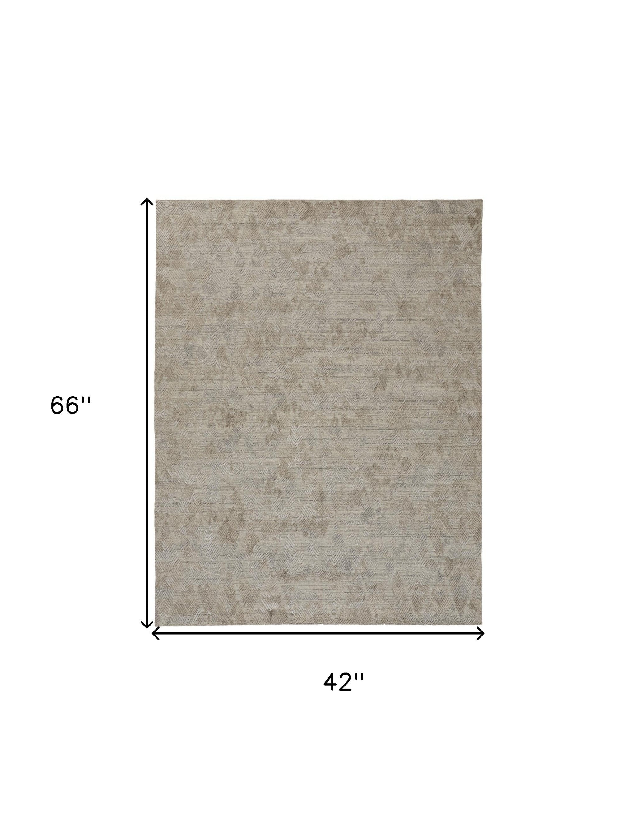 4' X 6' Gray And Taupe Abstract Hand Woven Area Rug
