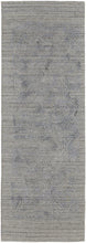 4' X 6' Gray And Blue Abstract Hand Woven Distressed Area Rug