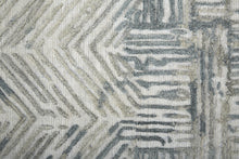 4' X 6' Green Blue And Ivory Abstract Hand Woven Distressed Area Rug