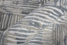 4' X 6' Green Blue And Ivory Abstract Hand Woven Distressed Area Rug