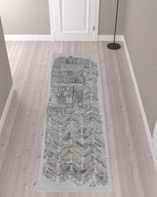 4' X 6' Green Blue And Ivory Abstract Hand Woven Distressed Area Rug