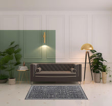 4' X 6' Blue And Gray Wool Floral Tufted Handmade Stain Resistant Area Rug