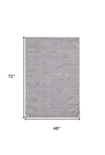 4' X 6' Gray Striped Power Loom Distressed Stain Resistant Area Rug