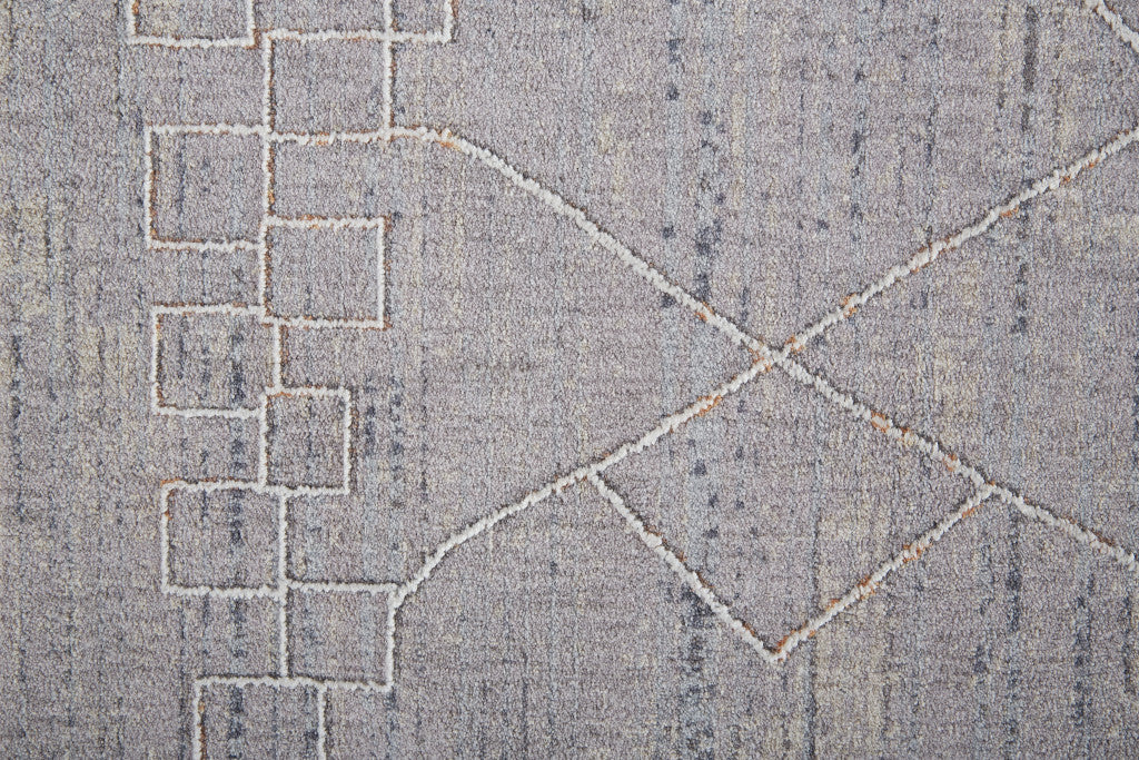 4' X 6' Gray Striped Power Loom Distressed Stain Resistant Area Rug