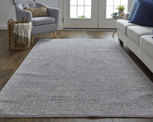 4' X 6' Gray Striped Power Loom Distressed Stain Resistant Area Rug