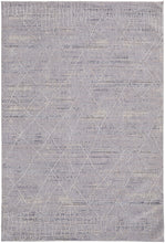 4' X 6' Gray Striped Power Loom Distressed Stain Resistant Area Rug
