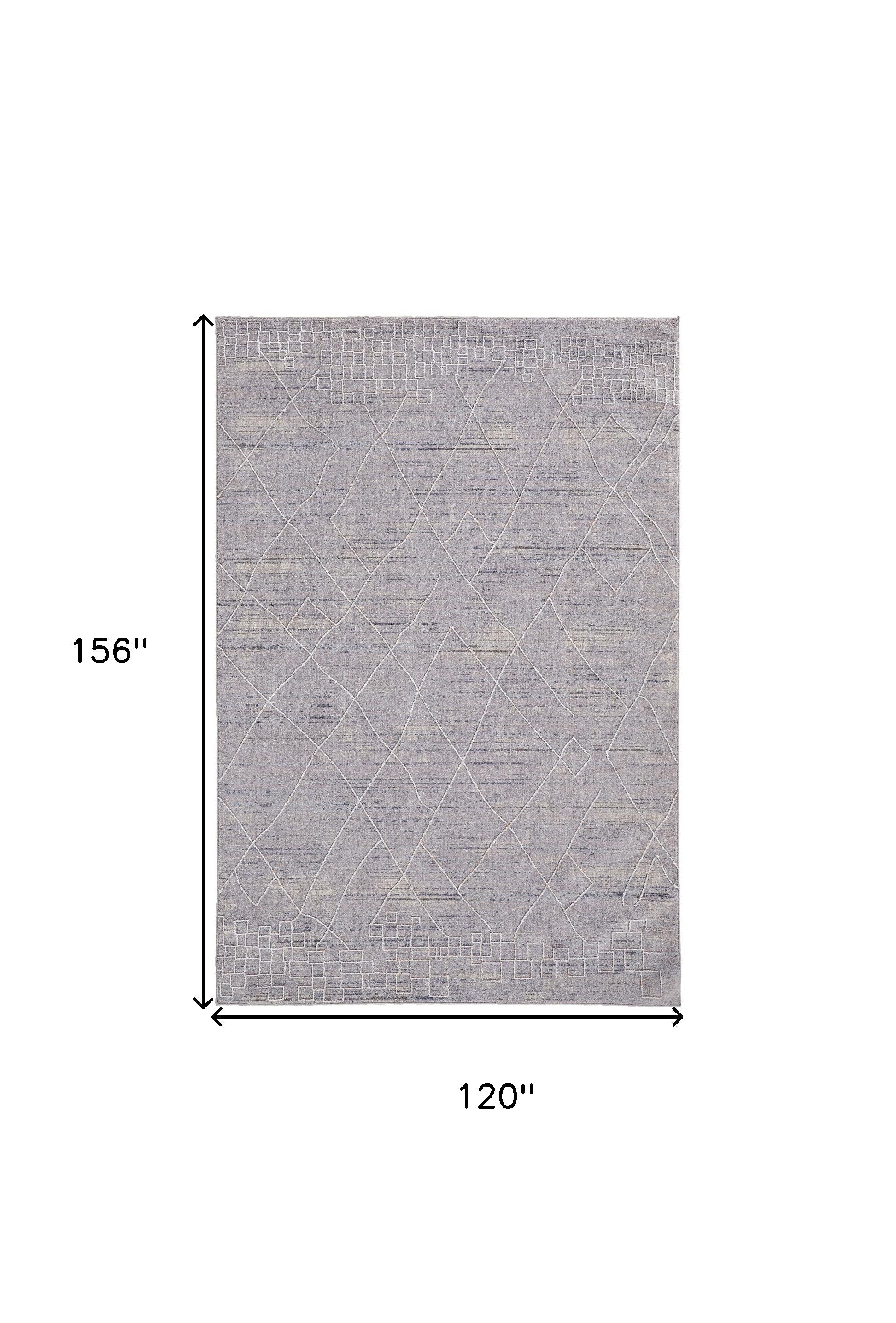 4' X 6' Gray Striped Power Loom Distressed Stain Resistant Area Rug