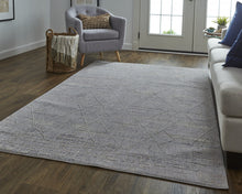 4' X 6' Gray Striped Power Loom Distressed Stain Resistant Area Rug