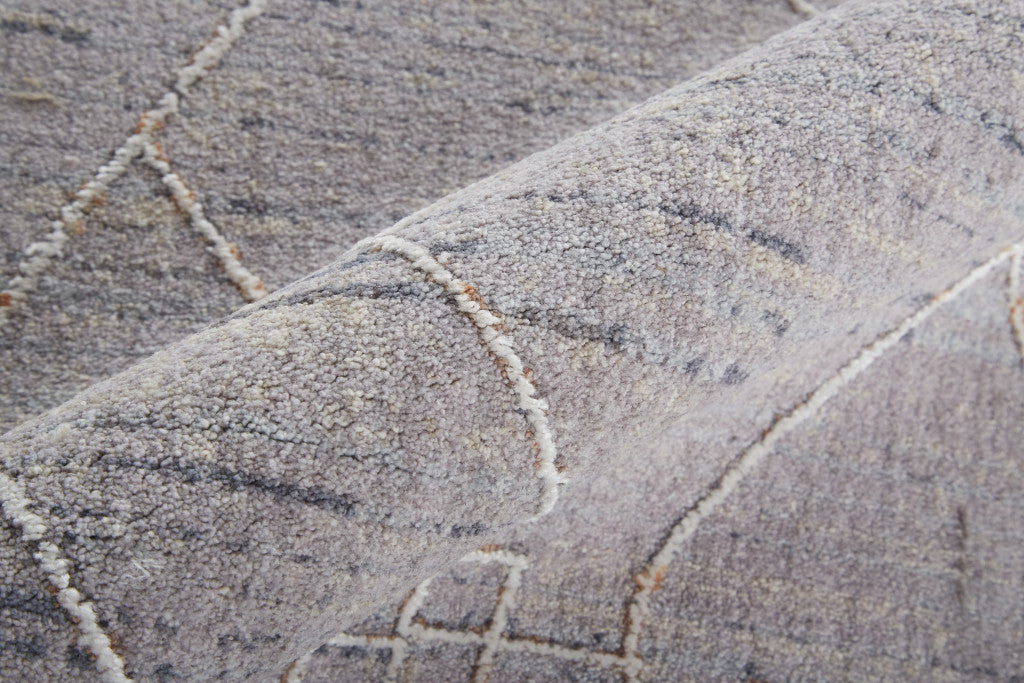 4' X 6' Gray Striped Power Loom Distressed Stain Resistant Area Rug