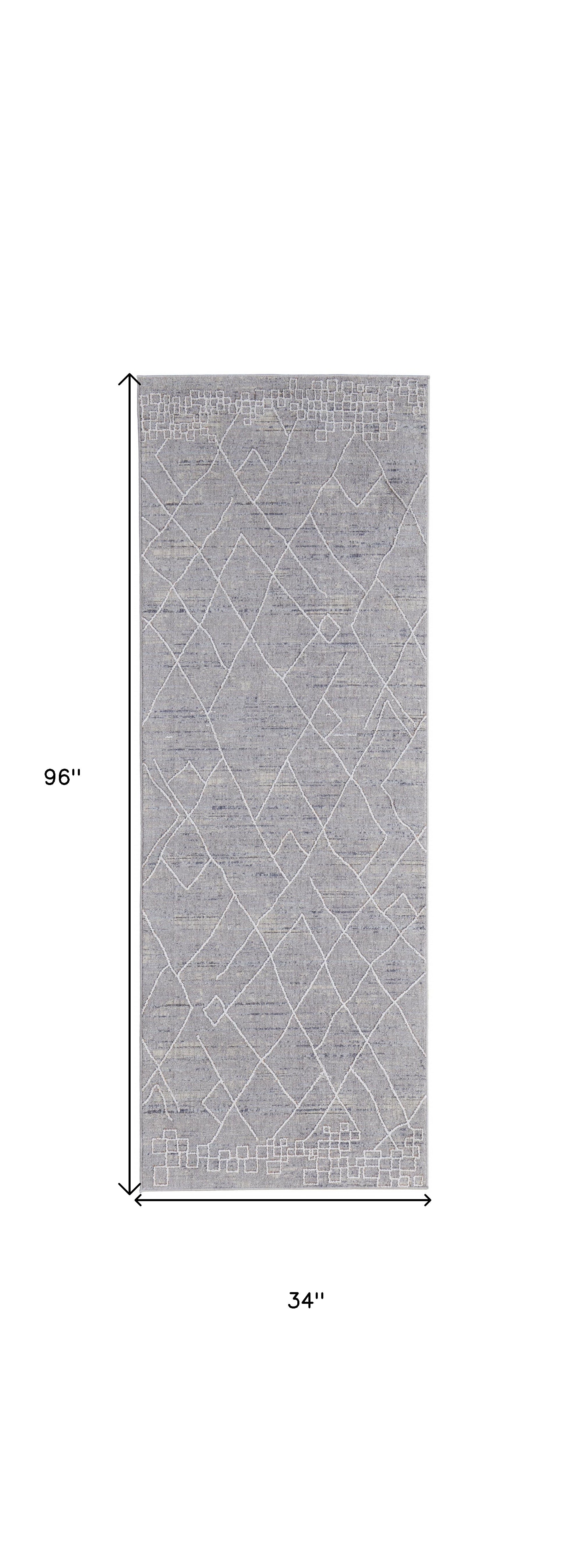 4' X 6' Gray Striped Power Loom Distressed Stain Resistant Area Rug