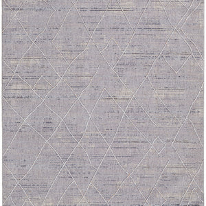4' X 6' Gray Striped Power Loom Distressed Stain Resistant Area Rug