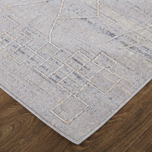 4' X 6' Gray Striped Power Loom Distressed Stain Resistant Area Rug