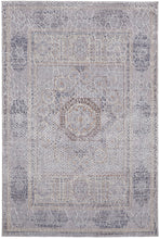 4' X 6' Gray And Ivory Floral Power Loom Distressed Stain Resistant Area Rug