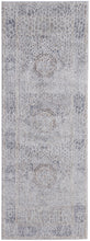 4' X 6' Gray And Ivory Floral Power Loom Distressed Stain Resistant Area Rug