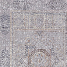 4' X 6' Gray And Ivory Floral Power Loom Distressed Stain Resistant Area Rug