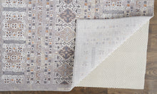 4' X 6' Orange Gray And White Geometric Power Loom Distressed Stain Resistant Area Rug