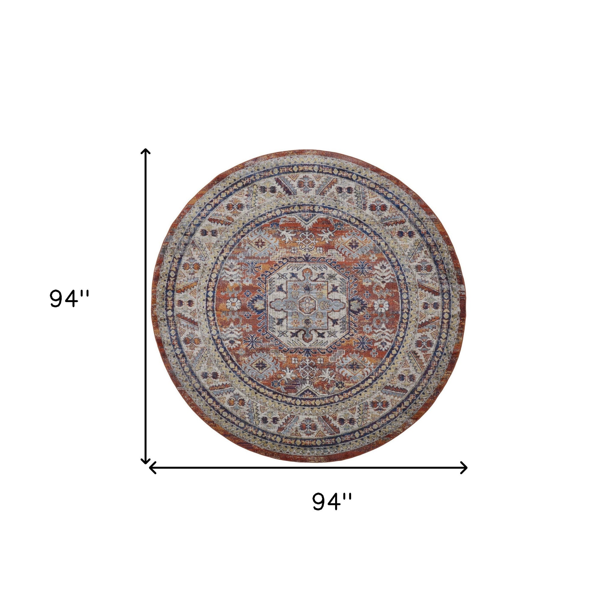 Taupe Gray And Blue Floral Stain Resistant Area Rug - 5' x 8'