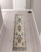 5' X 8' Gray Brown And Blue Floral Stain Resistant Area Rug