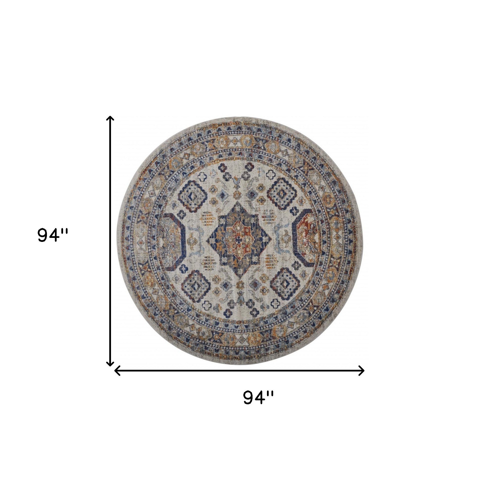 5' X 8' Gray Brown And Blue Floral Stain Resistant Area Rug