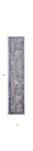 5' X 8' Blue Ivory And Red Floral Power Loom Distressed Stain Resistant Area Rug