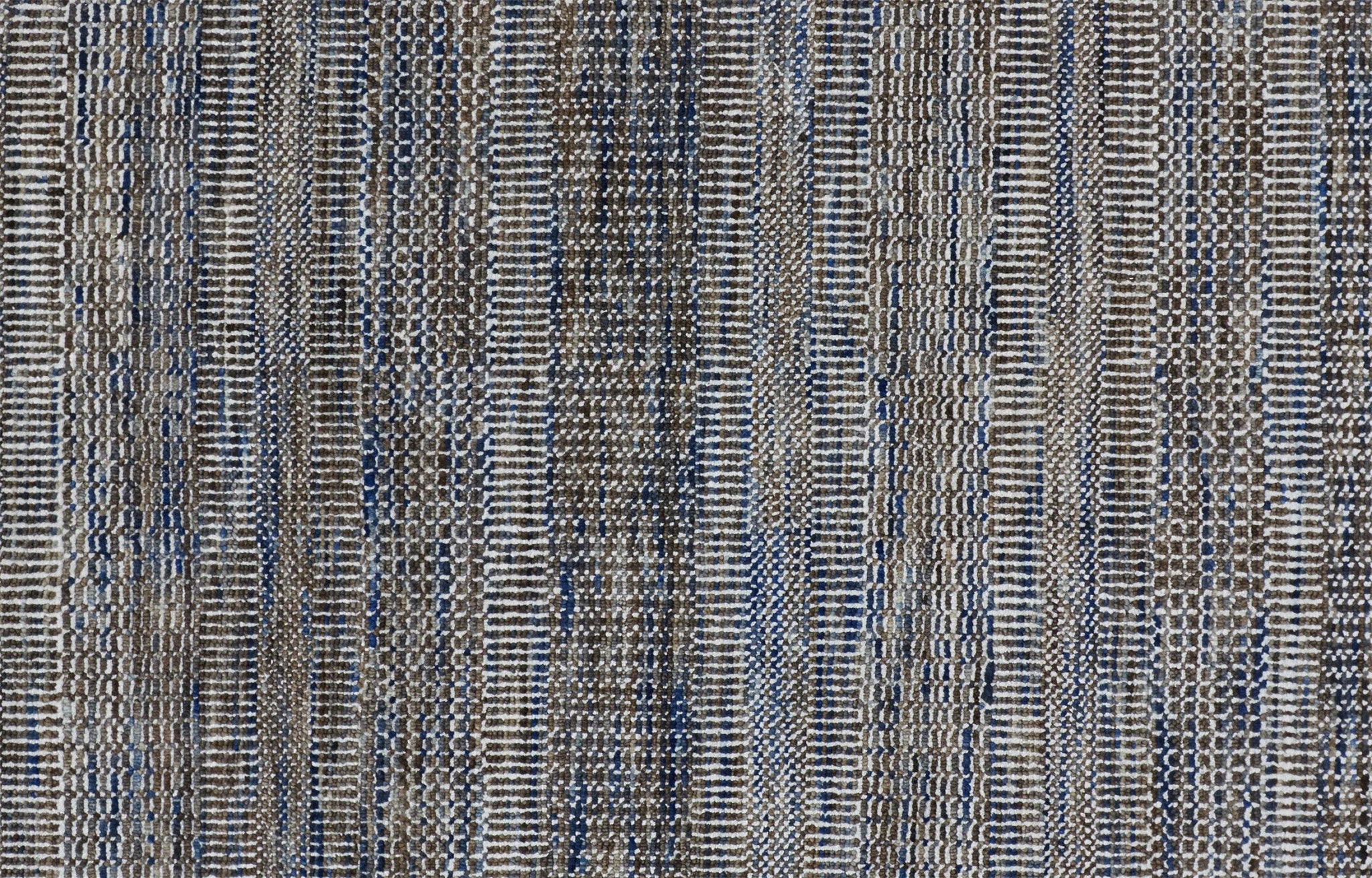 8' X 10' Gray Wool Striped Hand Knotted Area Rug