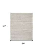 4' X 6' Ivory Wool Hand Woven Stain Resistant Area Rug