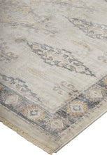 4' X 6' Gray Blue And Orange Floral Stain Resistant Area Rug