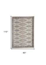 4' X 6' Gray Blue And Orange Floral Stain Resistant Area Rug