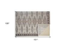 4' X 6' Gray Blue And Orange Floral Stain Resistant Area Rug