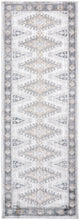 4' X 6' Gray Blue And Orange Floral Stain Resistant Area Rug