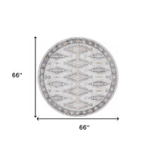 4' X 6' Gray Blue And Orange Floral Stain Resistant Area Rug