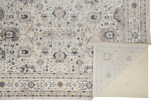 4' X 6' Tan Ivory And Blue Floral Stain Resistant Area Rug