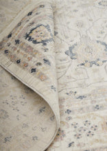 4' X 6' Tan Ivory And Blue Floral Stain Resistant Area Rug