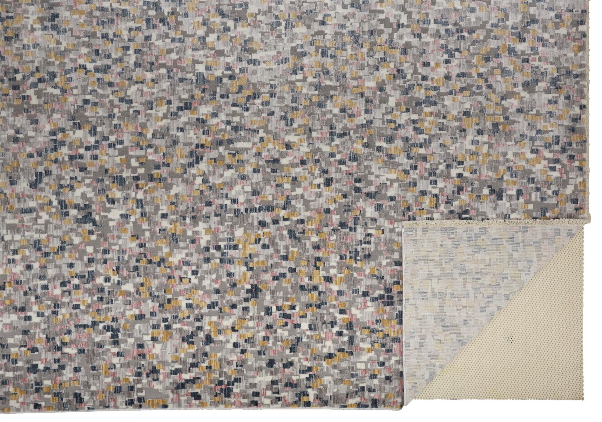 4' X 6' Taupe Tan And Orange Abstract Stain Resistant Area Rug