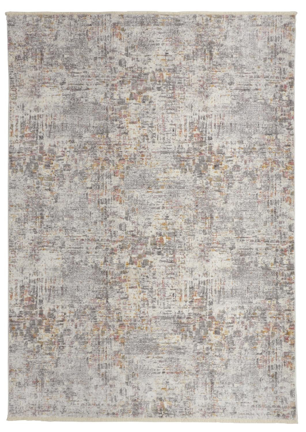 4' X 6' Ivory Tan And Taupe Abstract Stain Resistant Area Rug
