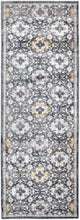 Blue And Gold Floral Stain Resistant Area Rug - 4' x 6'