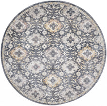 Blue And Gold Floral Stain Resistant Area Rug - 4' x 6'