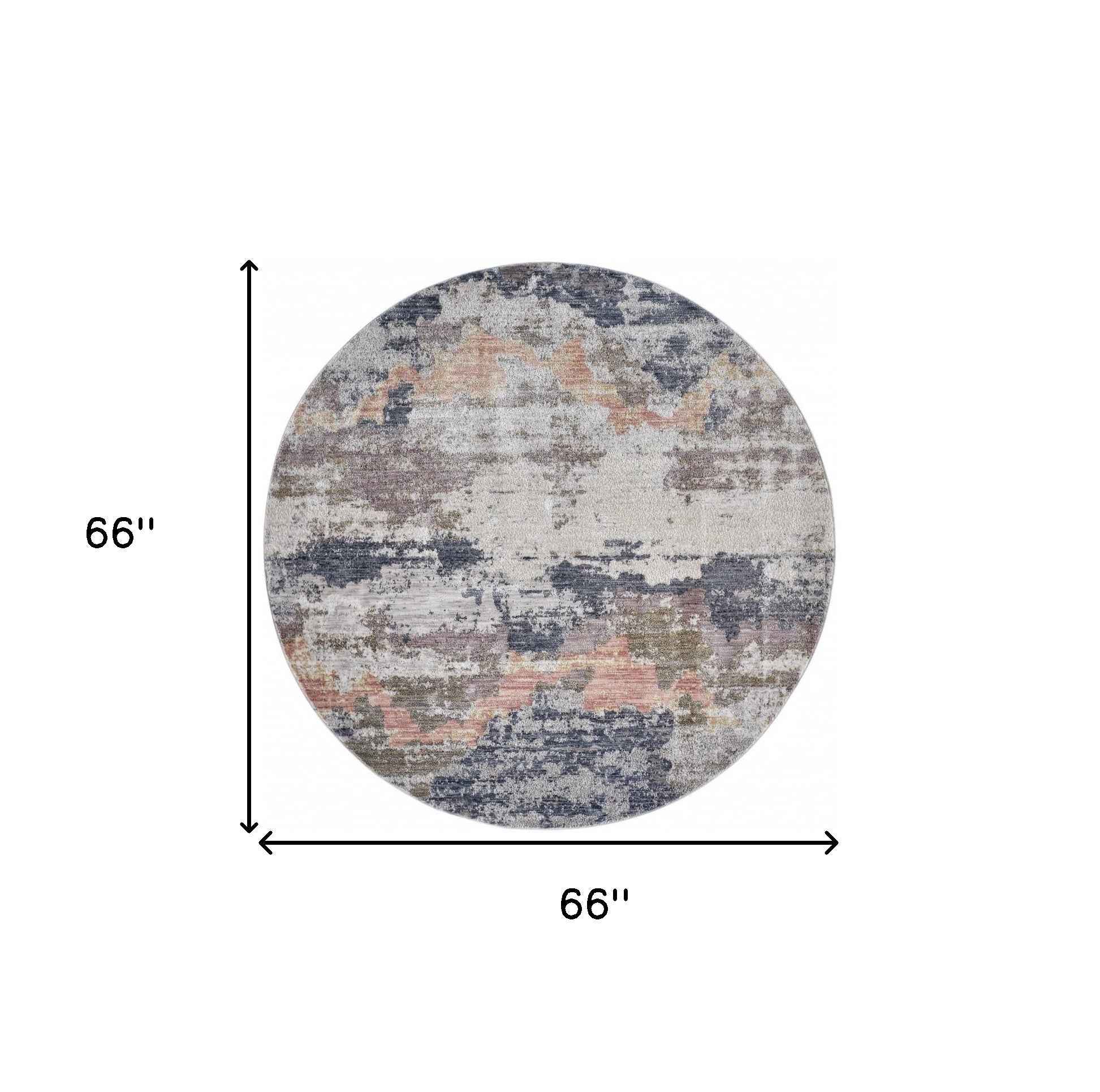 4' X 6' Blue Gray And Ivory Abstract Stain Resistant Area Rug