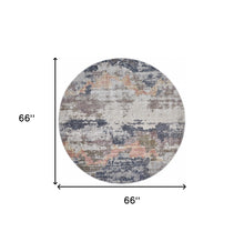 4' X 6' Blue Gray And Ivory Abstract Stain Resistant Area Rug