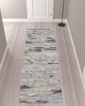 Tan Orange And Ivory Abstract Power Loom Distressed Area Rug - 4' x 6'