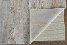 Tan Orange And Ivory Abstract Power Loom Distressed Area Rug - 4' x 6'