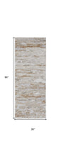 Tan Orange And Ivory Abstract Power Loom Distressed Area Rug - 4' x 6'