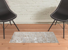 Tan Orange And Ivory Abstract Power Loom Distressed Area Rug - 4' x 6'