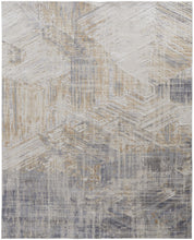4' X 6' Tan Ivory And Gray Abstract Power Loom Distressed Area Rug